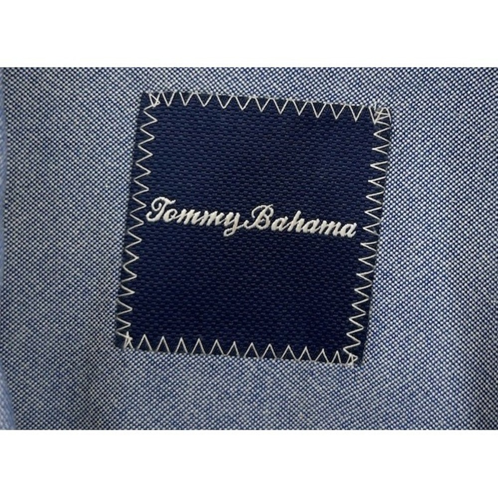 Tommy Bahama Short Sleeve Button Down 100% Silk Front Pocket Shirt Blue Large - Picture 3 of 4